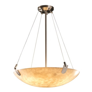 Justice Design Group Clouds-U-Clips 24-inch Round Bowl Nickel Pendant
