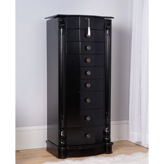 Hives and Honey 'Florence' Black Wood 8-drawer Jewelry Armoire