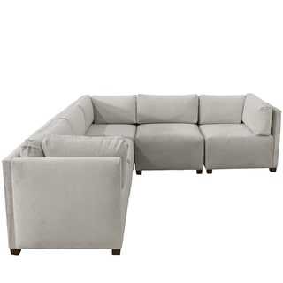 Skyline Furniture Velvet Light Grey Sectional Sofa