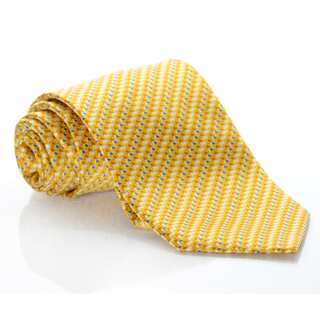 Brioni Gold Silk Geo Squares Tie