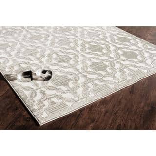 Woven Accents Riley Collection Sebastian Ivory/Blue/Tan/Grey Polypropylene Power-loomed Area Rug (5' x 8')