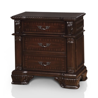 Furniture of America Mikaela Traditional Brown Cherry 3-drawer Nightstand
