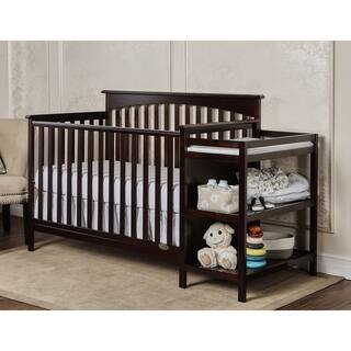 Dream on Me Chloe Espresso Wood 5-in-1 Convertible Crib with Changer