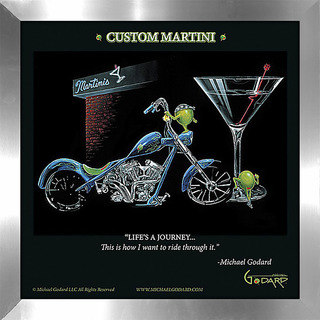 Michael Godard "Custom Martini" Fine Framed & Canvassed Wall Art