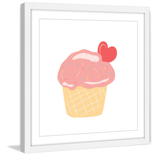 Marmont Hill - 'Cupcake Heart' by Diana Alcala Framed Painting Print