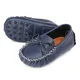 Augusta Baby Children's Navy-blue Genuine Leather Loafers - Thumbnail 1