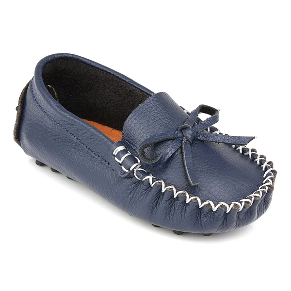 Augusta Baby Children's Navy-blue Genuine Leather Loafers