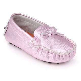 Augusta Baby Children's Metallic Pink Genuine Leather Loafers