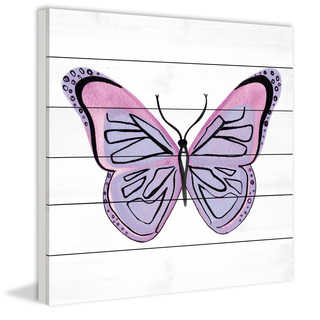 Marmont Hill - 'Lavender Butterfly' by Molly Rosner Painting Print on White Wood