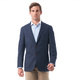 Men's Navy Blue Wool and Cotton Blend Herringbone Classic Fit Blazer - Thumbnail 0