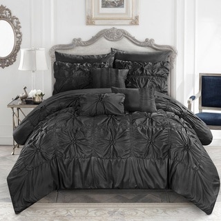 Chic Home 10-Piece Grantfield Bed-In-A-Bag Black Comforter Set
