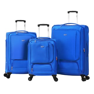 Olympia Petra Polyester 3-piece Expandable Spinner Luggage Set