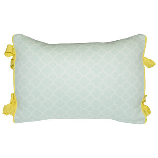 Waverly Fleuretta Mint and Gold Cotton and Polyester Side-tie Decorative Accessory Throw Pillow