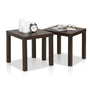 Furinno Classic Espresso Wood Cubic Side Tables (Set of 2)