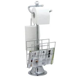 Chrome-plated Steel Toilet Paper and Magazine Holder