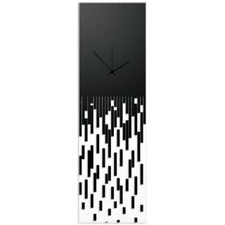 Adam Schwoeppe 'Black Pixelated Clock' Surreal Wall Clock on Acrylic