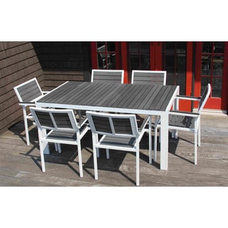 7-piece Winston Grey and White Outdoor Dining Set