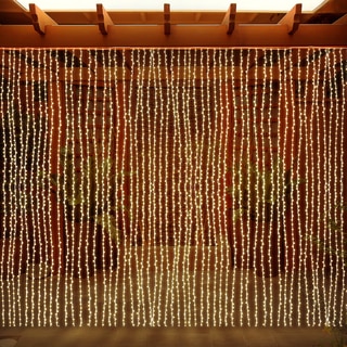 LED Concepts Curtain Warm White 300 LED String Icicle Lights