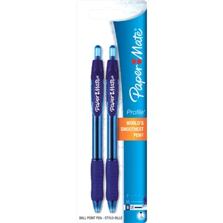 Paper Mate 89469 Blue Profile Retractable Ballpoint Pens 2 Count