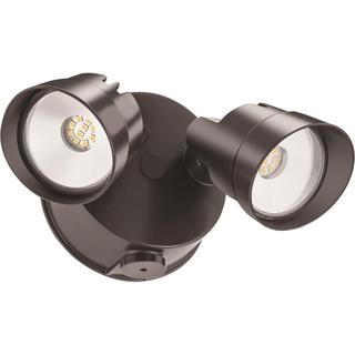 Lithonia Lighting Black Aluminum Twin Head Dusk to Dawn Adjustable Outdoor Integrated LED Flood Light
