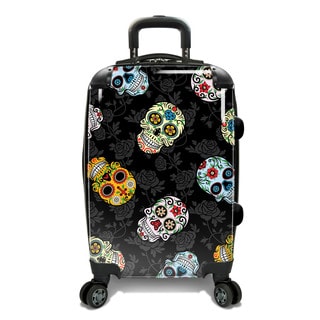 Loudmouth 22-inch Sugar Skulls Expandable Hardside Carry-On Spinner Suitcase