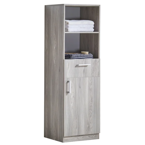 Infurniture Grey Walnut Wood Texture 71-inch Side Cabinet