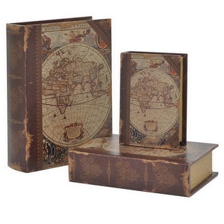 Three Hands Multicolored Globe Book Box (Set of 3)