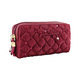 Jacki Design Bella Donna Polyester Quilted Double Zipper Cosmetic Toiletry Bag