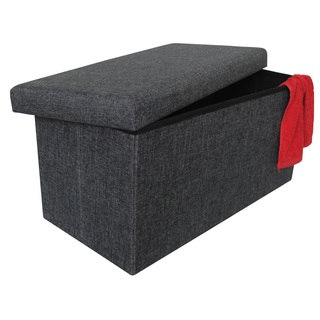 Wee's Beyond Grey Fabric 30-inch Collapsible Storage Ottoman Bench