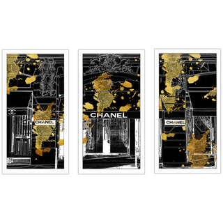 BY Jodi "Chanel Store Front" Framed Plexiglass Wall Art Set of 3
