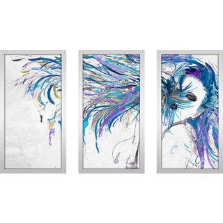 BY Jodi "Blue Whip" Framed Plexiglass Wall Art Set of 3