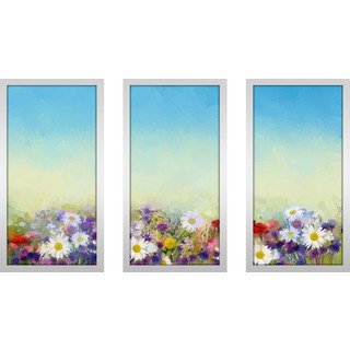 "Sunshine And Daisies" Framed Plexiglass Wall Art Set of 3