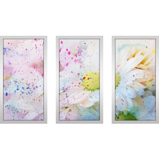 "Flower Splatter 2" Framed Plexiglass Wall Art Set of 3