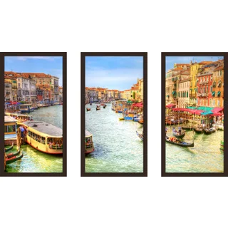 "Venice, Italy" Framed Plexiglass Wall Art Set of 3