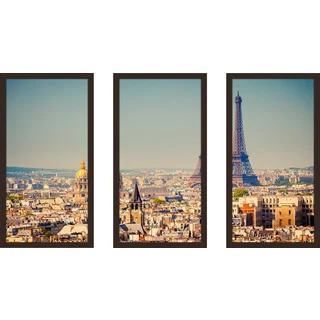 "Eiffel Tower 1" Framed Plexiglass Wall Art Set of 3
