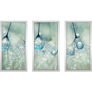 Sharon Johnstone "Feeling Blue But Dandy" Framed Plexiglass Wall Art Set of 3