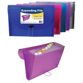 C Line Products Inc 58300 11" L X 8-1/2" W 7 Pocket Expanding File Assorted