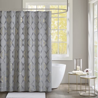Madison Park Sierra Grey Jacquard Shower Curtain