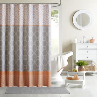 Intelligent Design Zara Orange Printed Shower Curtain