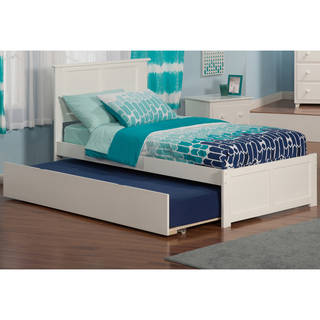 Atlantic Madison White Twin-size Bed With Flat-panel Footboard and Urban Trundle