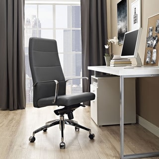 Cavalier Black/Chrome Steel/Vinyl Mid-back Padded Office Chair