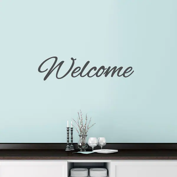 Welcome Script Wall Decal - 36" wide x 9" tall