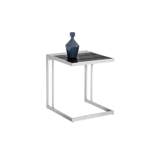 Sunpan Tyson Black/Stainless Steel End Table