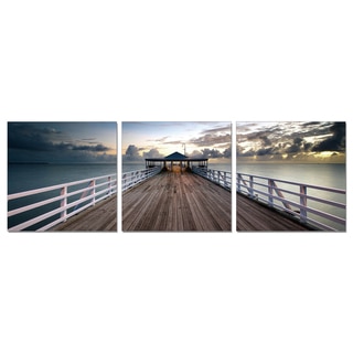 Furinno SENIC 'Brisbane Pier' Canvas in Wood Frame 60-inch x 20-inch 3-panel Print