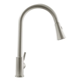 Cosmo Brushed Nickel Brass Single-hole Pull-down Kitchen Faucet