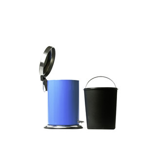 Blue Stainless Steel 7-liter Round Step Trash Can