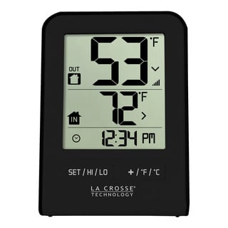 La Crosse Technology 308-1409BT Black Wireless Time and Temperature Station