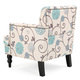 Harrison Floral Fabric Tufted Club Chair by Christopher Knight Home - Thumbnail 3