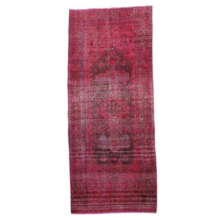 Tatiana Pink Hand-knotted Wool Rug (4'6 x 10'8)