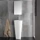 Fresca Messina White 16-inch Modern Bathroom Vanity With Pedestal Sink and Medicine Cabinet - Thumbnail 1